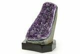 Deep Purple Amethyst Geode With Wood Base - Uruguay #368342-2